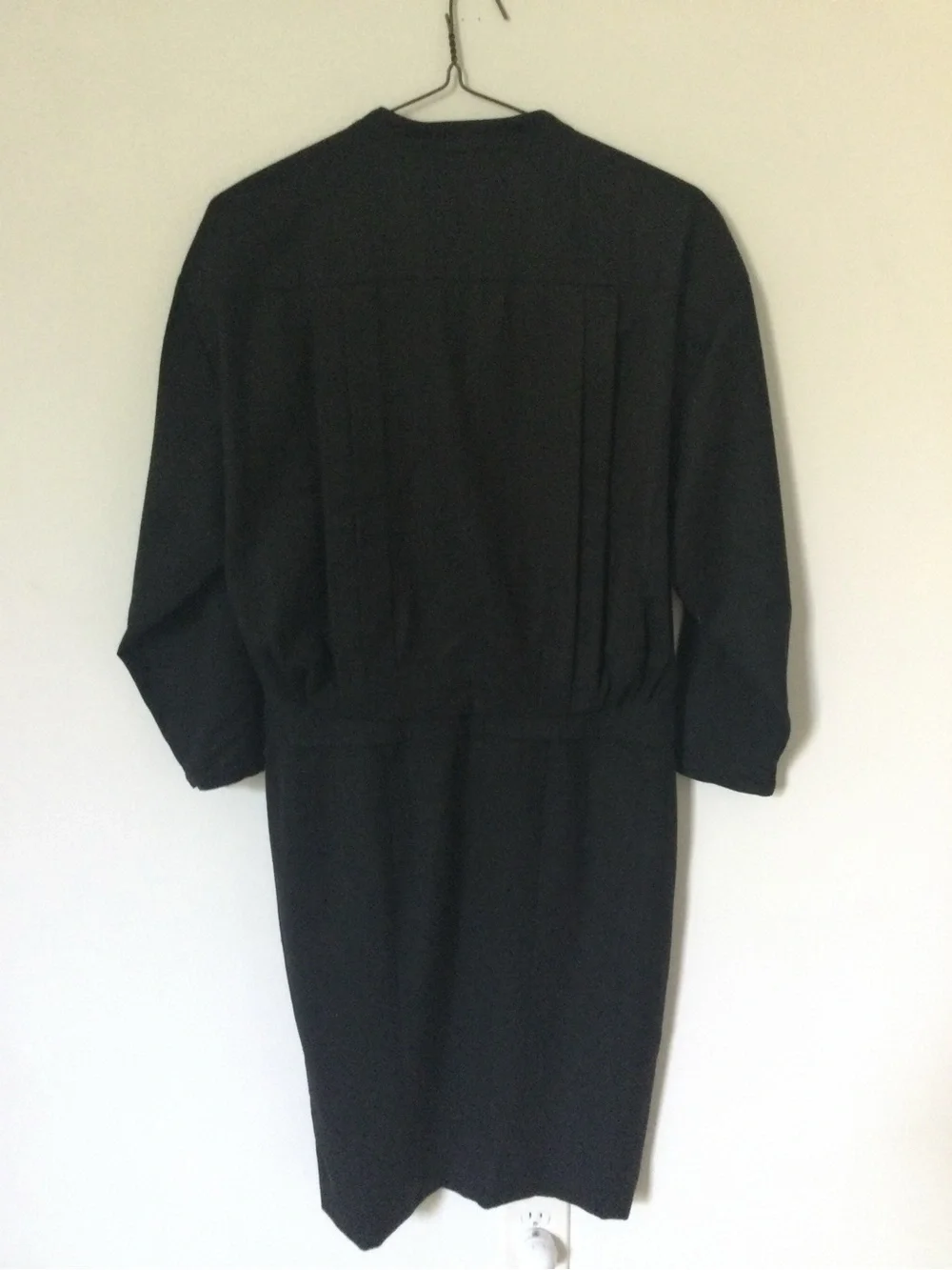 CHANEL Vintage Charcoal Gray Double-Breasted Dress with Gold Buttons